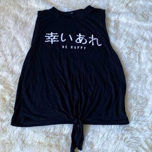 Be Happy Black Tank